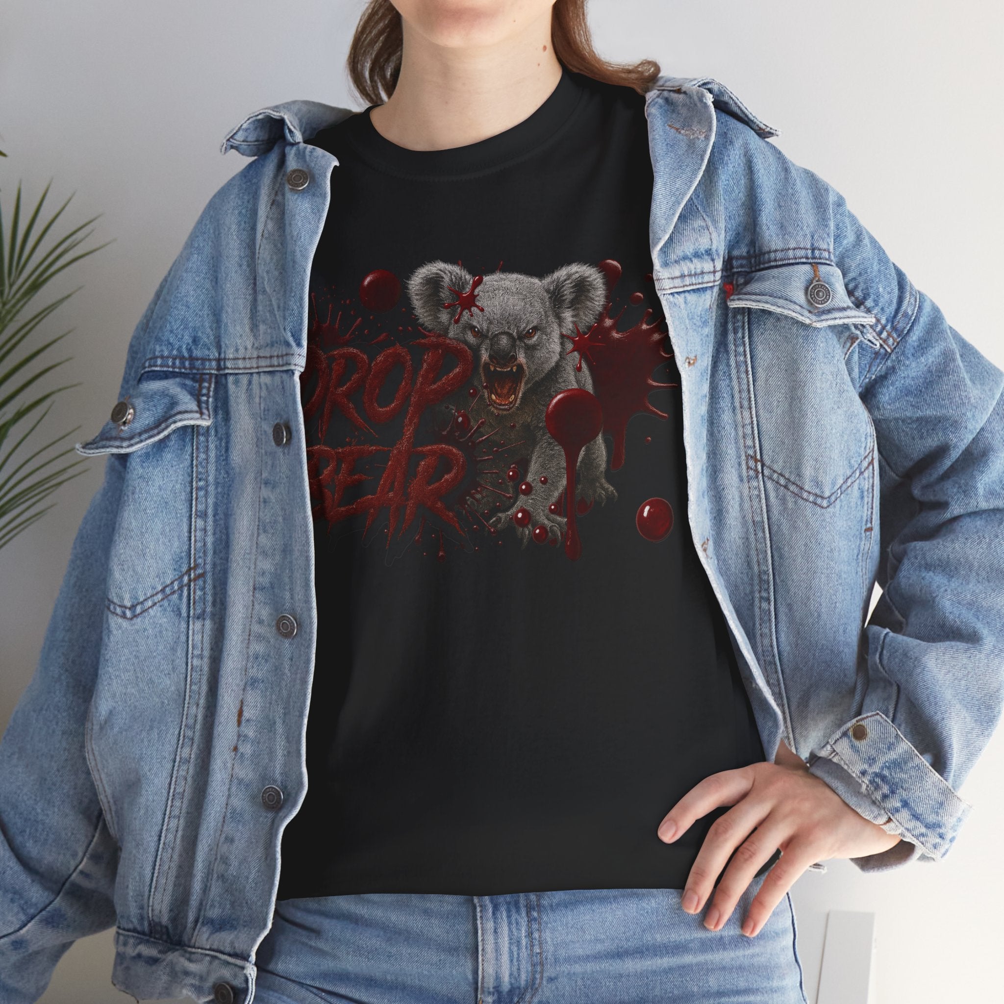🔥🩸 Bellbird Hollow Tee – Drop Bear - Black Edition 🩸🔥 (Unisex Heavy Cotton)