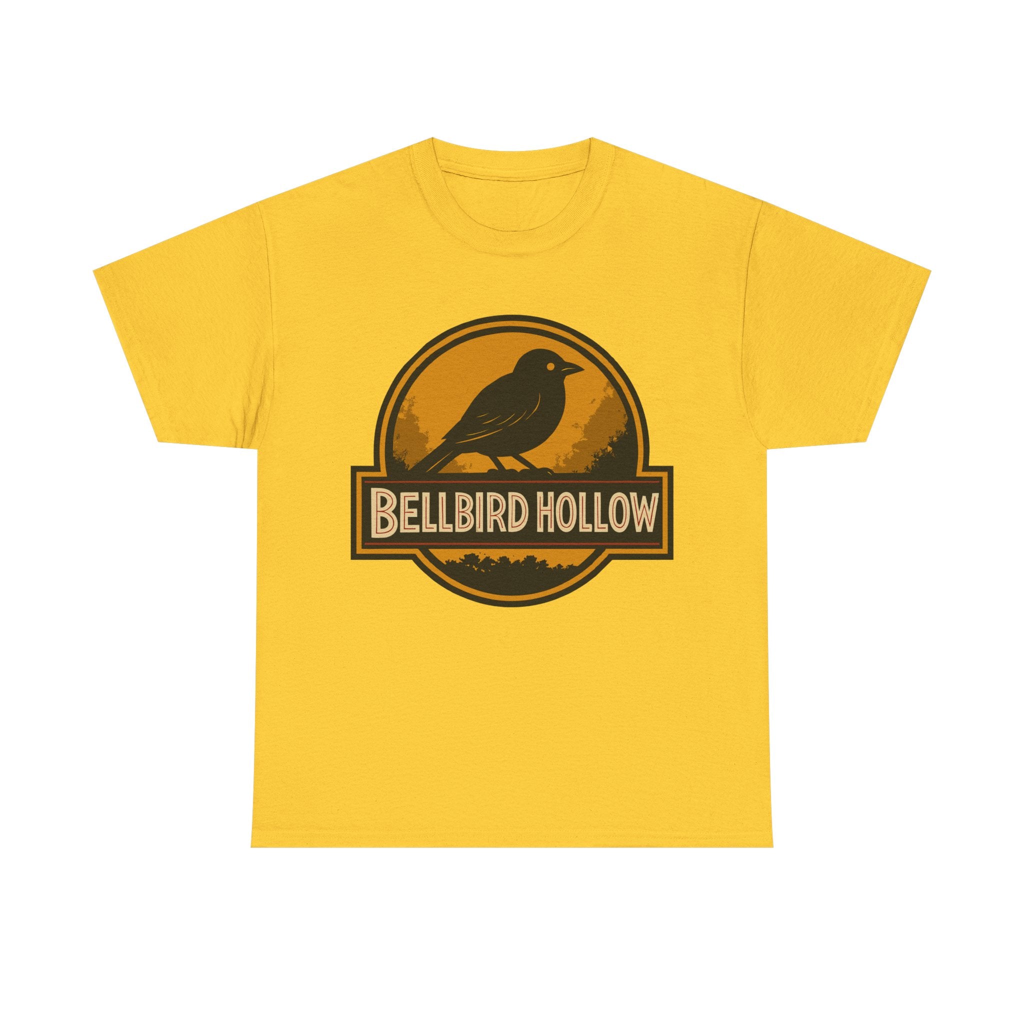 🐦🔥 Bellbird Hollow – Vintage Crest Tee 🌅🌲 (Unisex Heavy Cotton)
