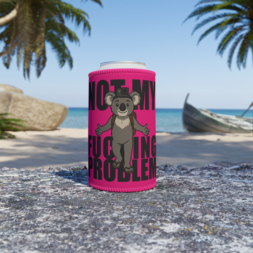 🍻 Bellbird Hollow Stubby Cooler – “Not My F*ing Problem” **Hot Pink**