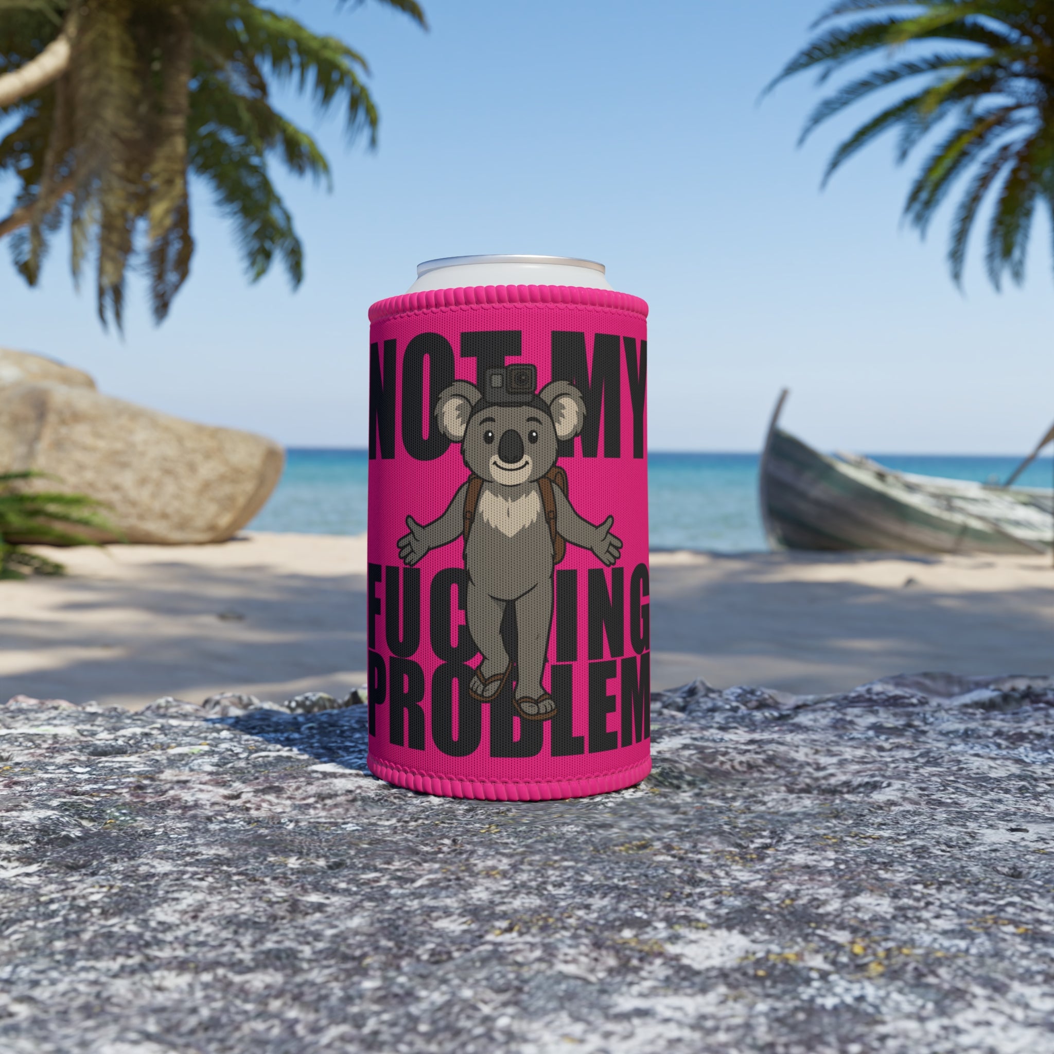 🍻 Bellbird Hollow Stubby Cooler – “Not My F*ing Problem” **Hot Pink**