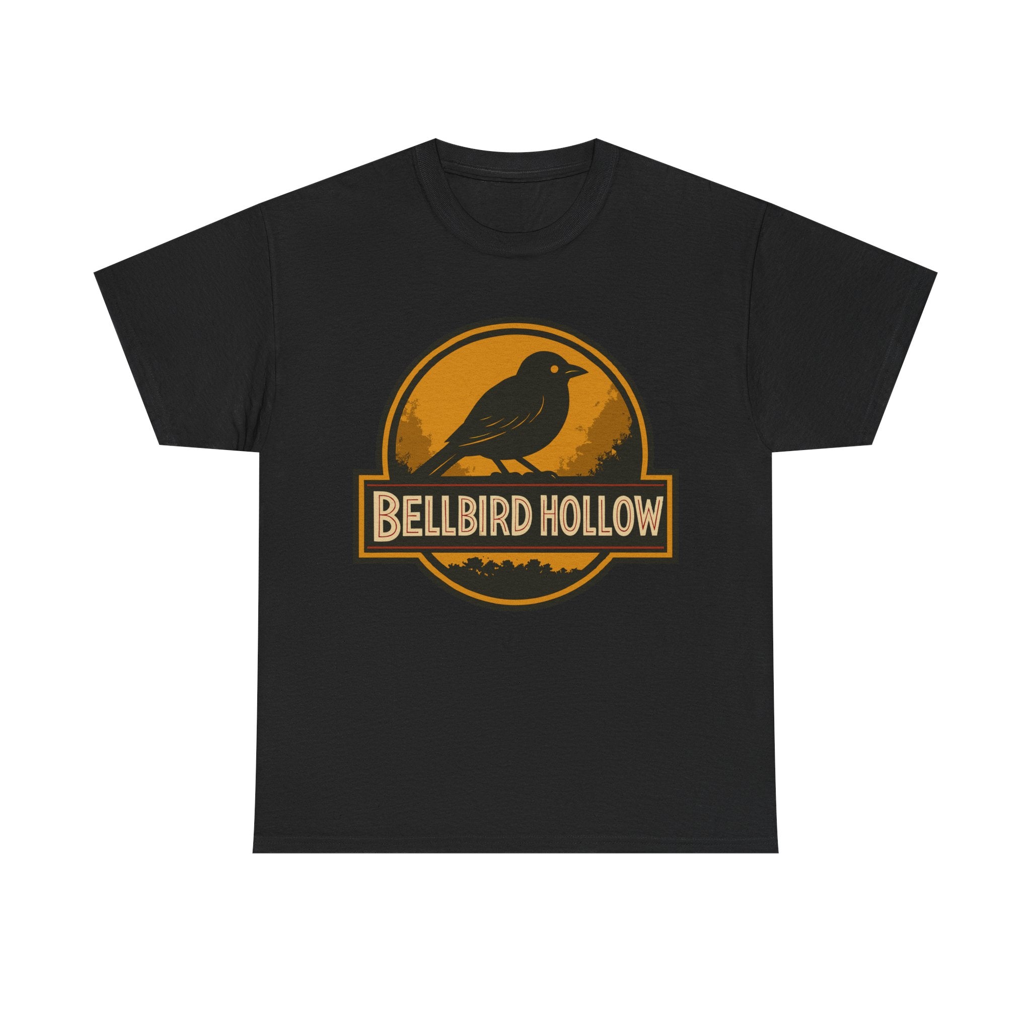 🐦🔥 Bellbird Hollow – Vintage Crest Tee 🌅🌲 (Unisex Heavy Cotton)