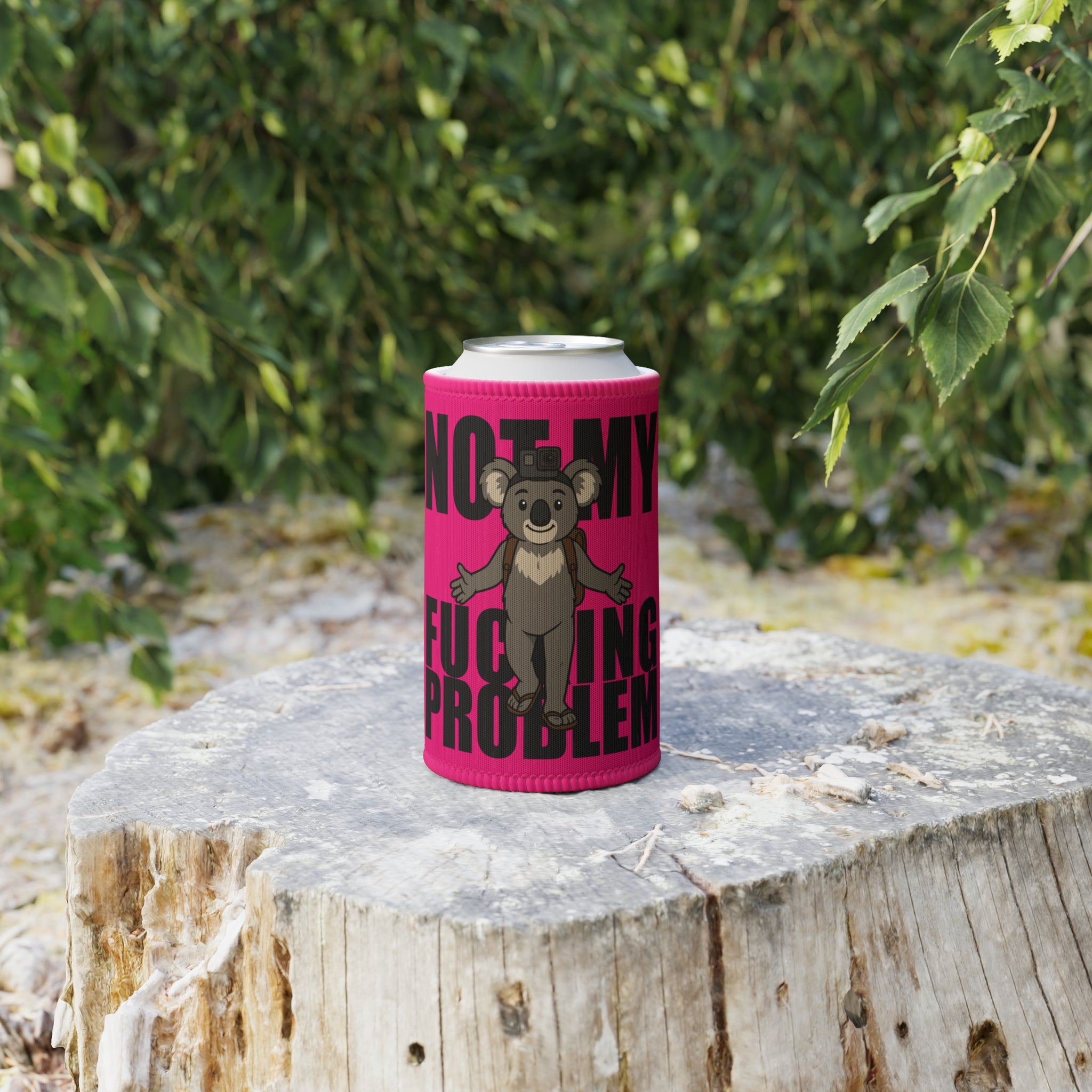🍻 Bellbird Hollow Stubby Cooler – “Not My F*ing Problem” **Hot Pink**