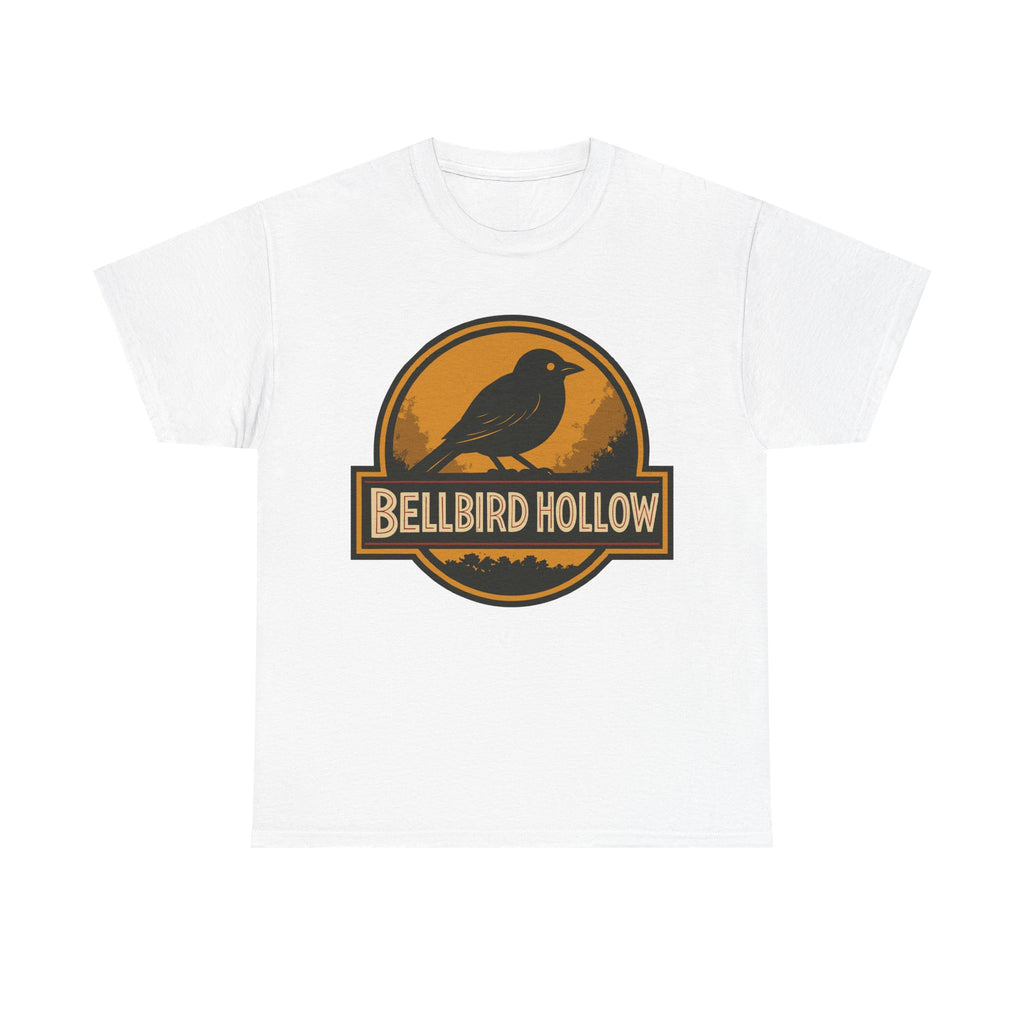 🐦🔥 Bellbird Hollow – Vintage Crest Tee 🌅🌲 (Unisex Heavy Cotton)