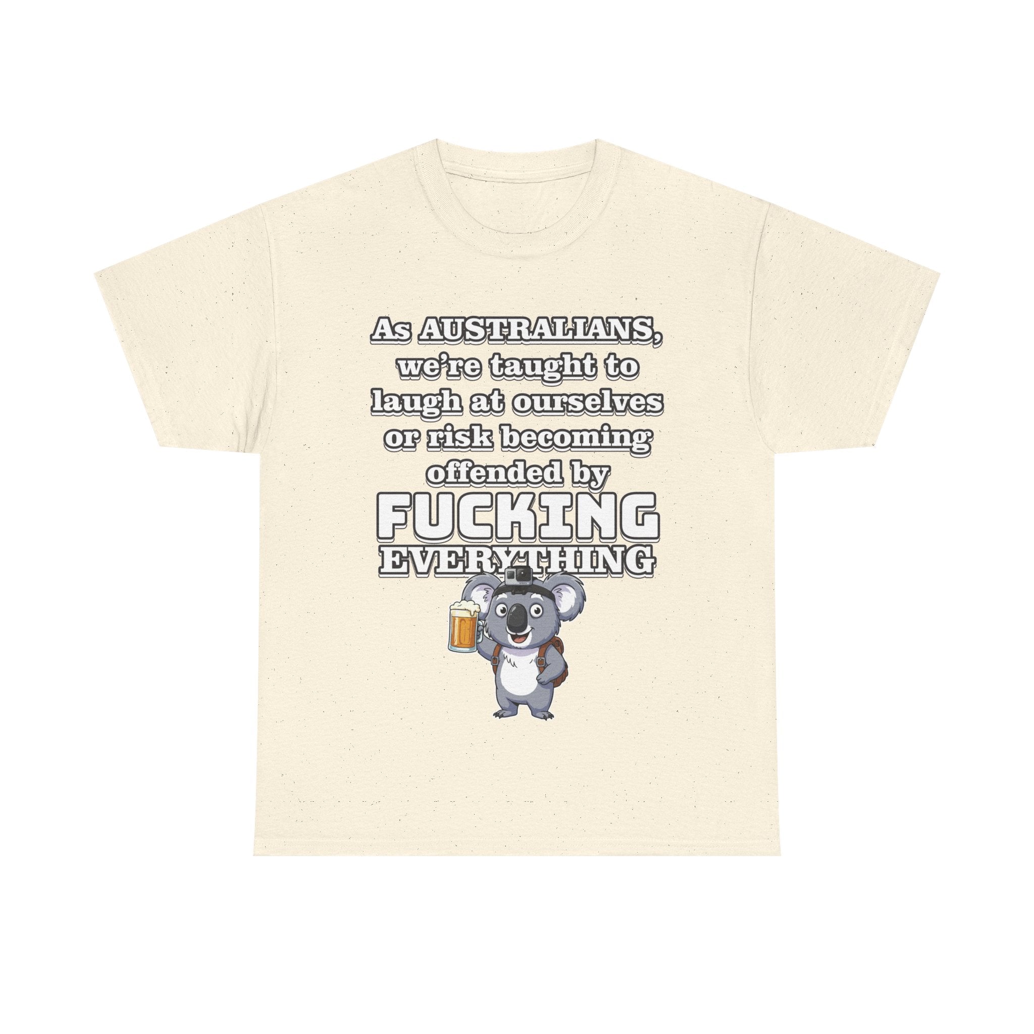 Funny Australian Koala Tee, Humor T-Shirt for Aussies, Unisex Heavy Cotton Tee, Gift for Friends, Casual Wear, Drinkers Shirt