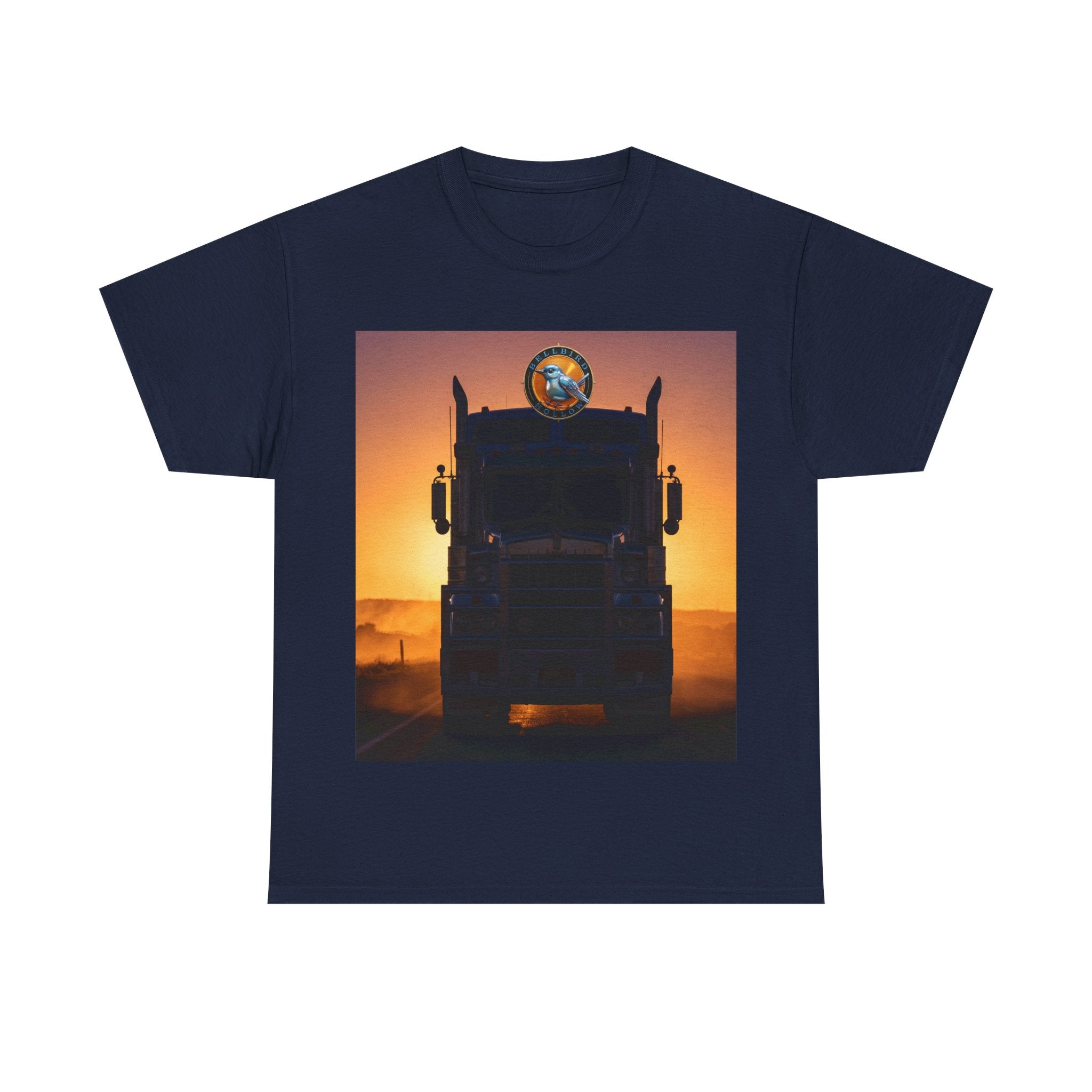 Truck Driver Tee — 'Without Trucks Australia Stops' Sunset Semi T-Shirt