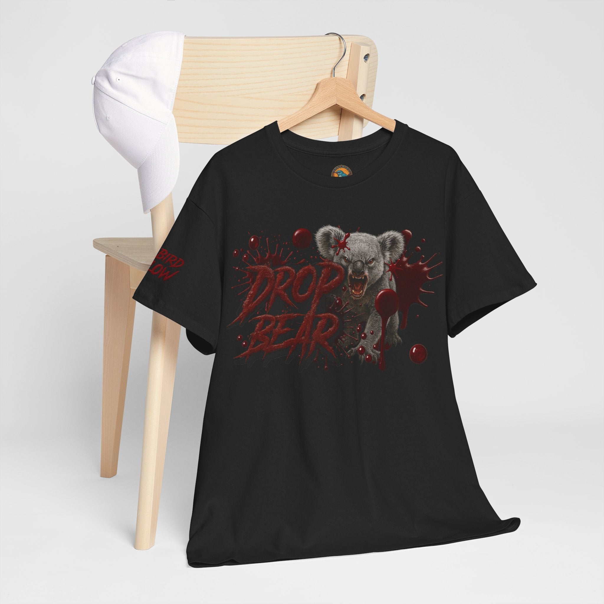 🔥🩸 Bellbird Hollow Tee – Drop Bear - Black Edition 🩸🔥 (Unisex Heavy Cotton)