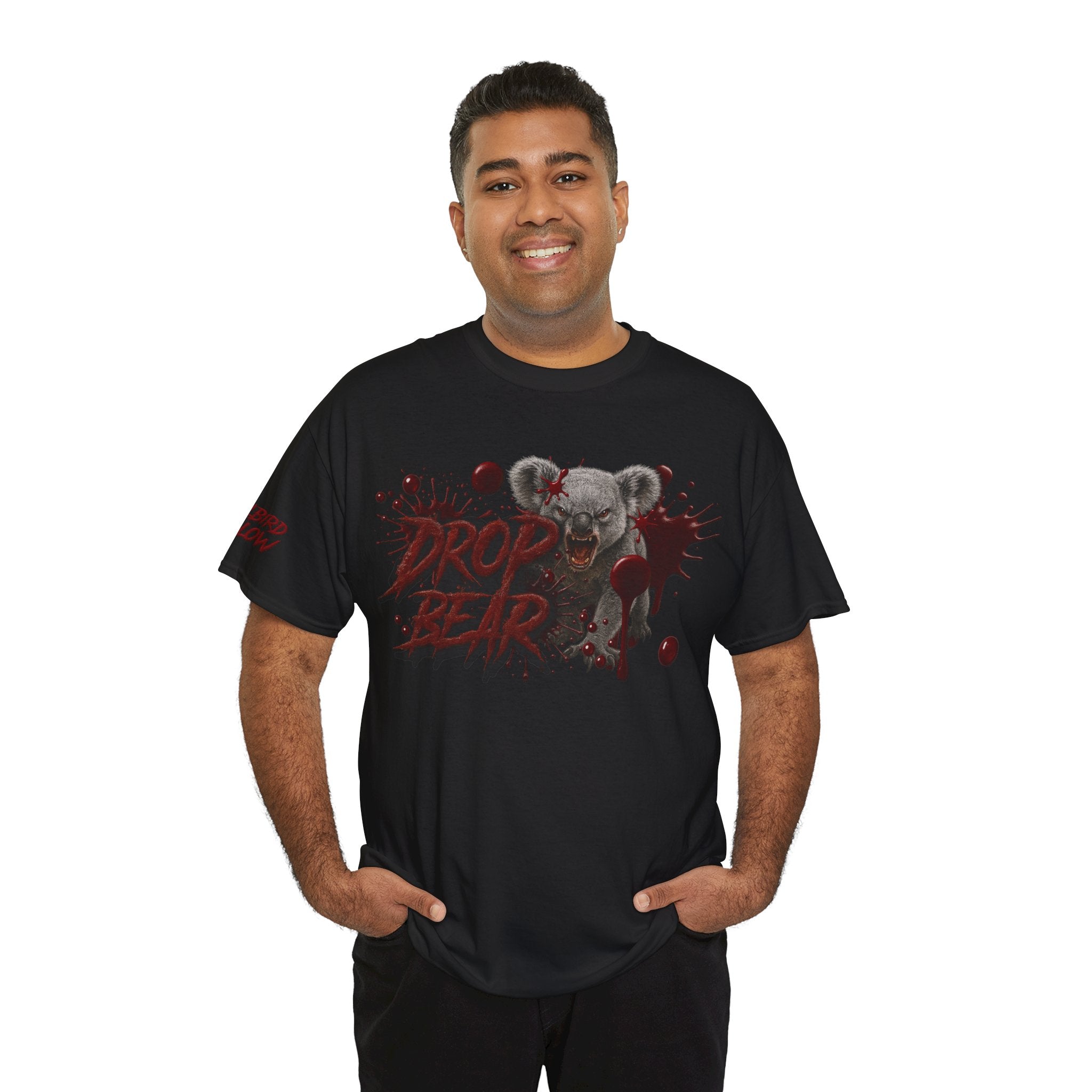 🔥🩸 Bellbird Hollow Tee – Drop Bear - Black Edition 🩸🔥 (Unisex Heavy Cotton)