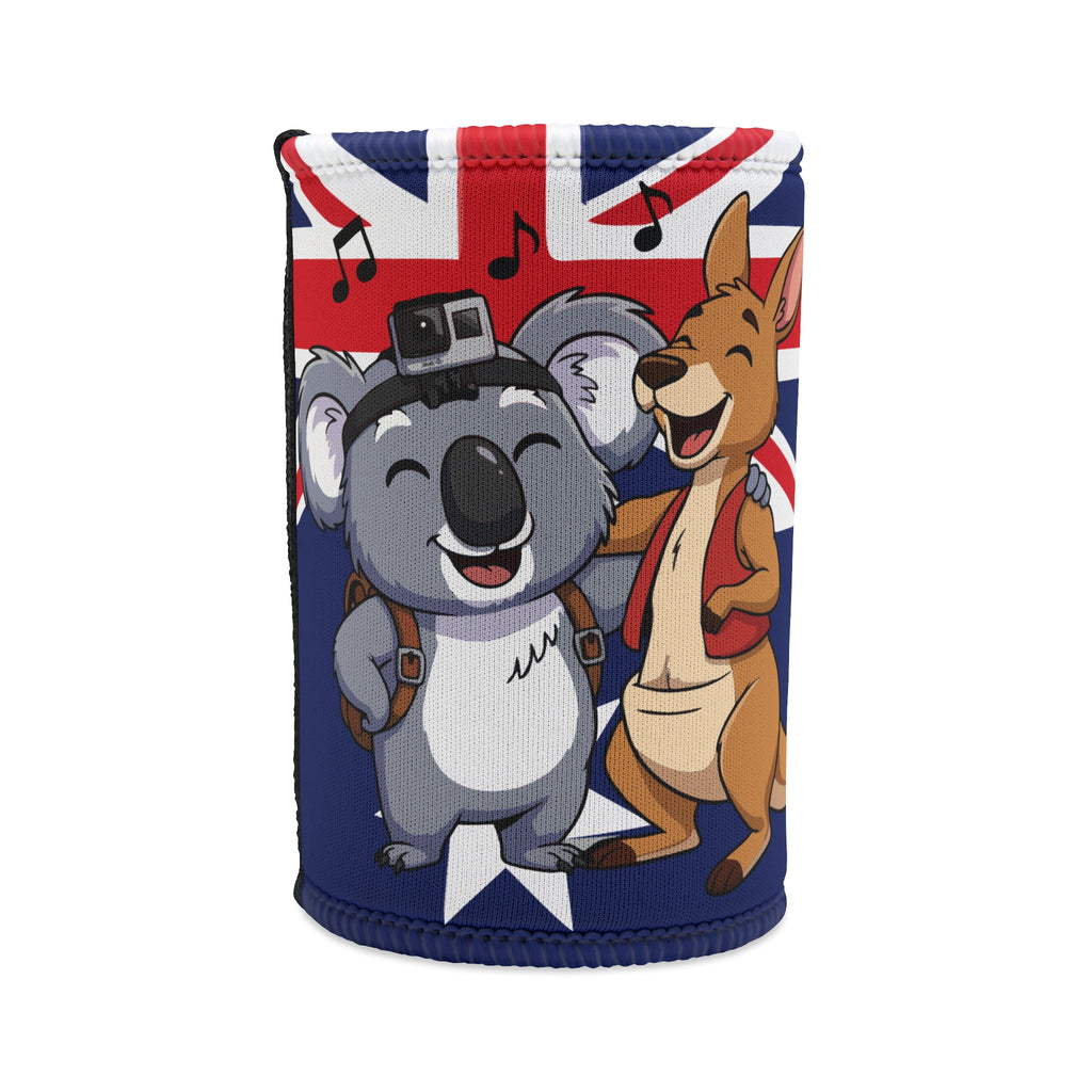 True Blue Aussie Flag Stubby Cooler 🇦🇺🎶, Beer Cooler, Drink Koozie, Party Accessory, Gift for Friends, Outdoor Celebrations